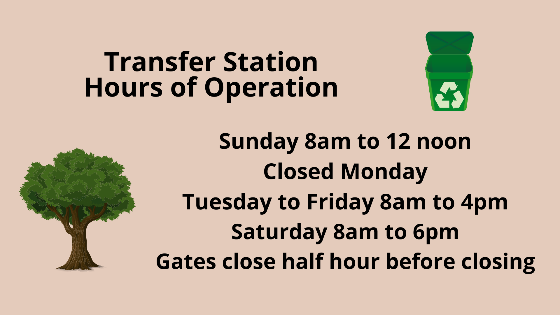Transfer Station Hours 7/2022