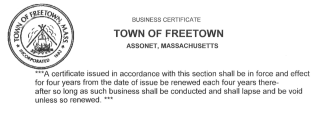 A Portion of a Freetown Business Certificate